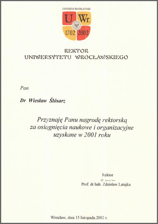 Nagroda Rektora Uniwersytetu Wrocławskiego